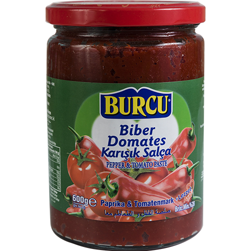 BURCU Смесь томатной и перцевой пасты 600 гр