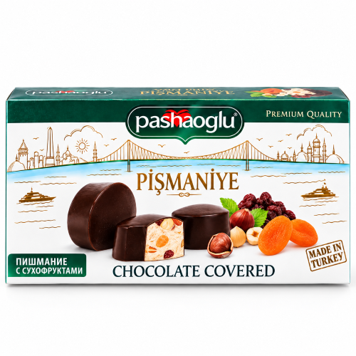 PASHAOGLU Пишмание с фундуком и сухофруктами в темной глазури 200 г