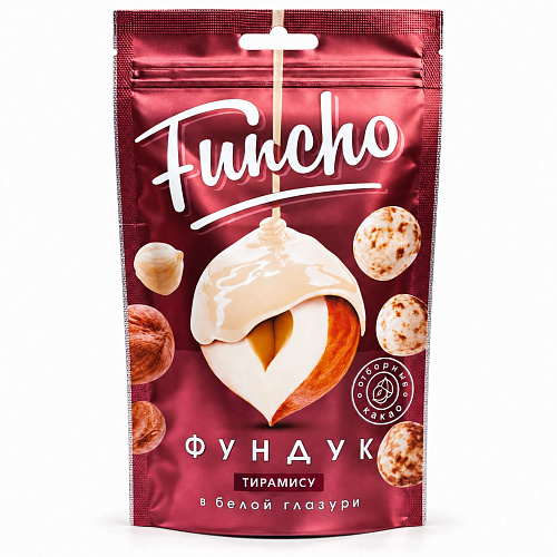 FUNCHO 100 г Фундук Тирамису в белой кондитерской глазури