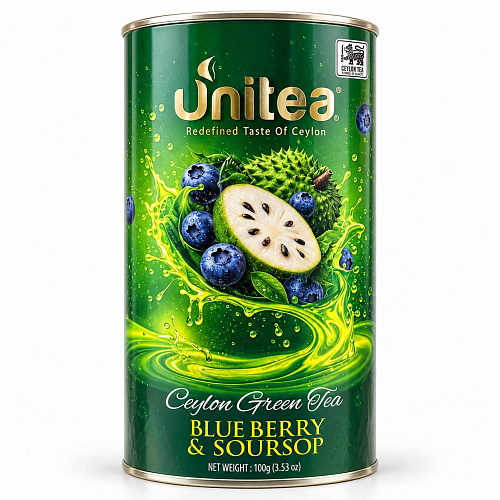 UNITEA Зелёный чай 100 г Черника Саусеп тубус