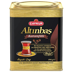 CAYKUR ALTINBAS 100 гр с гвоздикой чёрный чай заварной жестяная банка