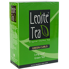LEOSTE  GREEN CURLS зеленый чай 200 гр, "Зеленые Кудрявки" длинные кудрявые листья